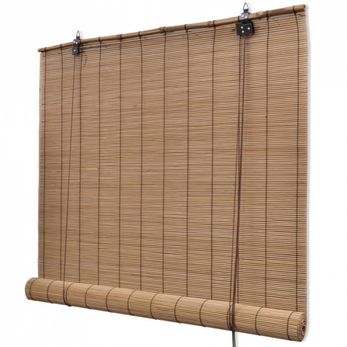 Store enrouleur bambou naturel 120 x 220 cm fenêtre rideau pare-vue volet  roulant