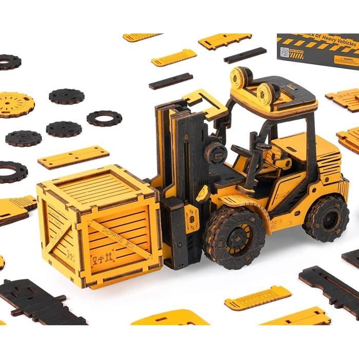 Puzzle 3D Bois Maquette Chariot élévateur en Bois a Construire Adulte