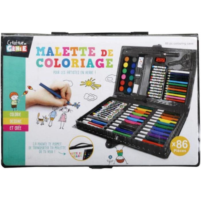 MKNZOME Malette Dessin Enfant, 145 pièces Malette Coloriage Enfant