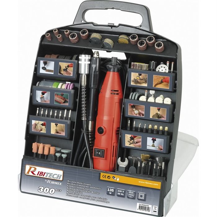 Kit meuleuse type dremel - 300 pièces