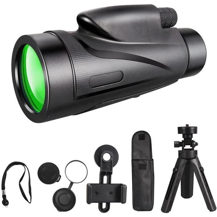 Télescope Monoculaire, 12x50 HD Puissant Zoom Etanche BAK4 Prisme FMC Jumelles Monoculaire avec Support de Smartphone et [111]