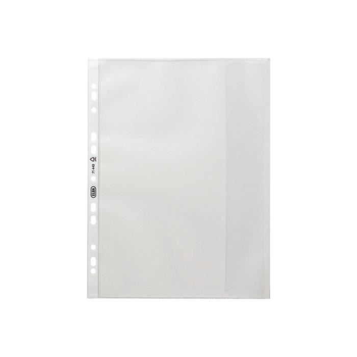 ELBA XXL - Pochette perforée sécurisé - extensible - A4 - pour 20 feuilles  - transparent (pack de 10)