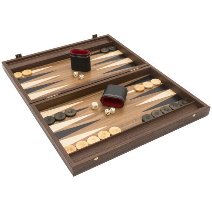 Backgammon Voyage - Set Complet Avec Valise, Pions, Dés - Jeu De Société Portable Pour Adultes Et Famille