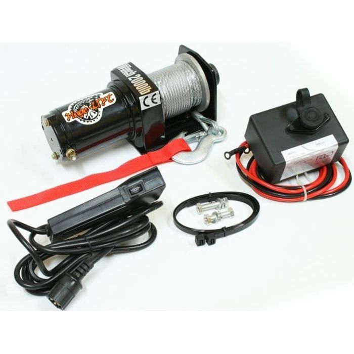 Treuil électrique 12V 907Kg / 1814Kg 700W Treuil à câble longueur 15m Ø4mm