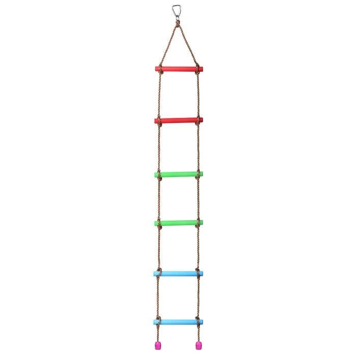 Échelle de corde pour enfants - MEUBLECHIC - Bois massif et PE - 30x168 Échelle de corde pour enfants - MEUBLECHIC - Bois massif et PE - 30x168