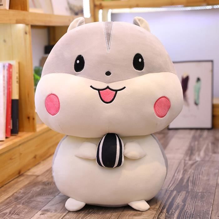 Poupee En Peluche Forme Hamster Glouton Mignon Jouet Oreiller Pour La Decoration De La Maison Gris cm Cdiscount Jeux Jouets