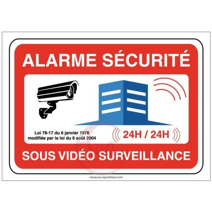 Panneau Alarme Vidéosurveillance 24h/24 PROPRIÉTÉ PRIVÉE - 15x20 Cm Aluminium Réfléchissant, Résistant Aux UV