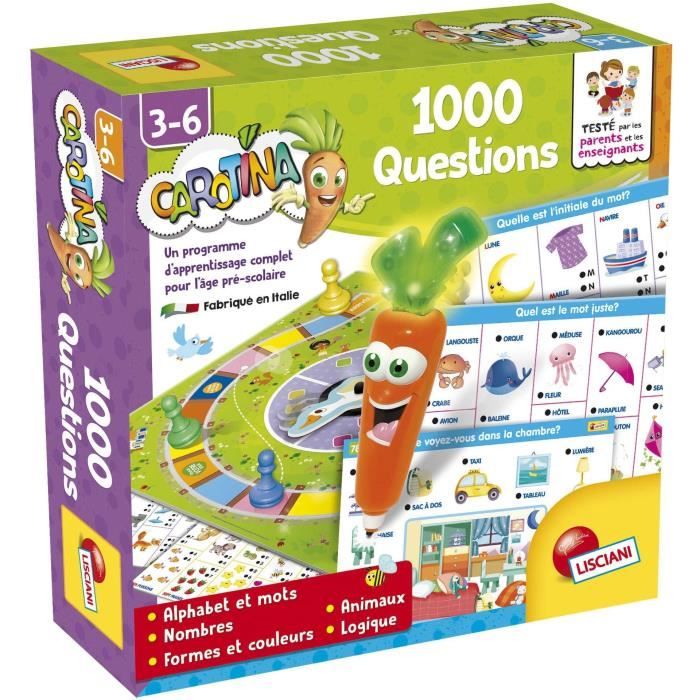 Carotina 1000 questions - boite de jeu quizz - LISCIANI