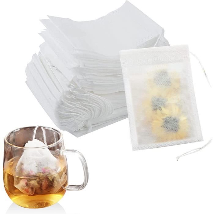 Filtres sachets à thés jetables en papier capacité 1 tasse à 1