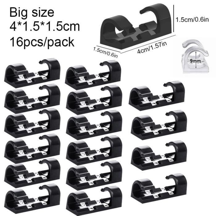 100 Attaches Câble Auto-adhésives - Bases De Montage Noir Pour Organiser Fils Et Câbles