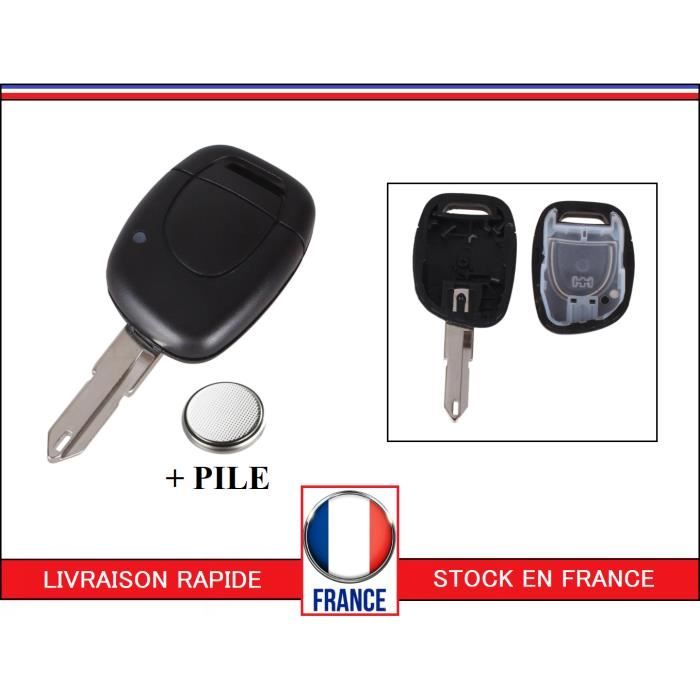 Coque clé télecommande pour Renault Clio 2 Twingo boitier 1 boutons avec  PILE - Cdiscount Auto