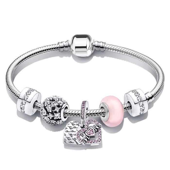 Bracelet Charme Breloques - Rose Doré - Longueur 17 Cm - Neuf Avec Étiquettes