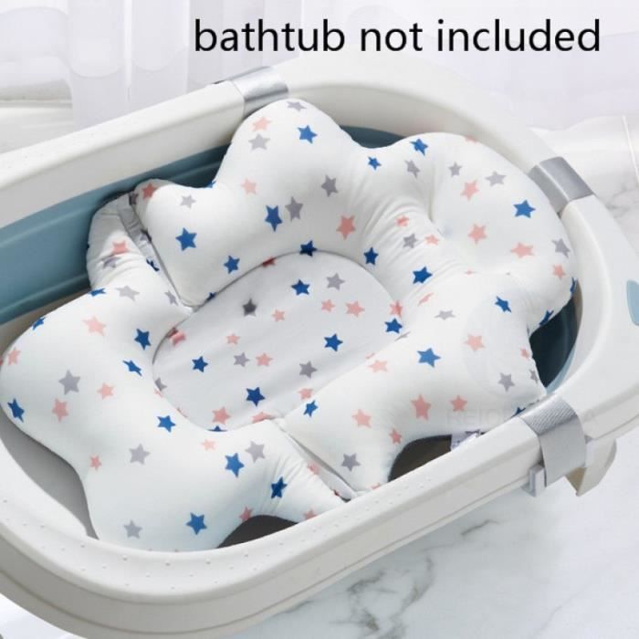 ISAKEN Coussin De Bain Bébé Pliable Antidérapant Maille Rose - Siège Flottant Nouveau-Né