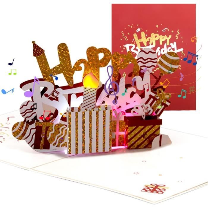 100 Cartes D'anniversaire Pop-up 3D - Gâteau, Origami, Artisanales, Invitation