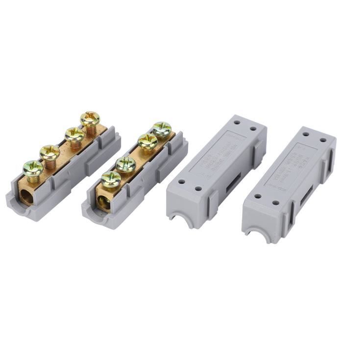 Kit Borniers à Levier 2 Entrées / 6 Sorties - Connecteurs Rapides Pour Rail DIN Ou Vis - 28-12 AWG, 32A 600V