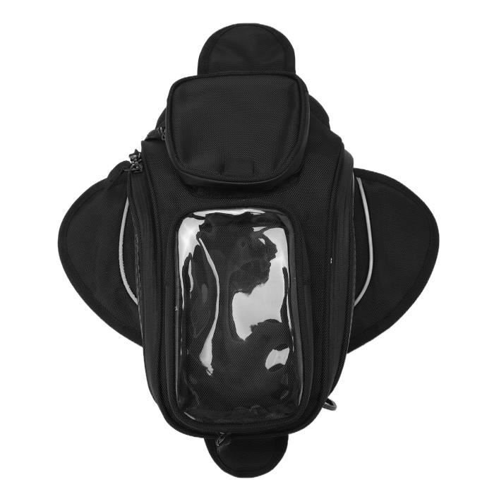 Cikonielf Sacoche de réservoir de moto Sac de réservoir de moto sac à dos décoratif en tissu Oxford résistant à l'usure