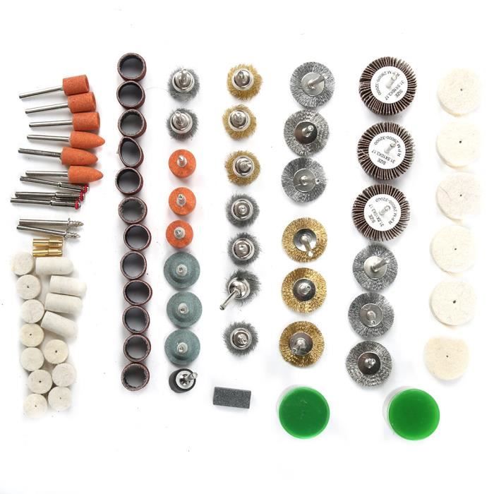Cikonielf Accessoire d'outil rotatif 145 pièces ensemble d'accessoires d'outil  rotatif pour Mini perceuse meuleuse électrique - Cdiscount Bricolage
