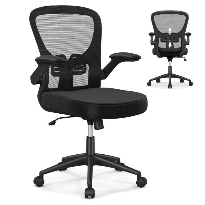 COSTWAY Chaise De Bureau En Cuir PU Siège Réglable, Fauteuil De Bureau Pivotant Siège