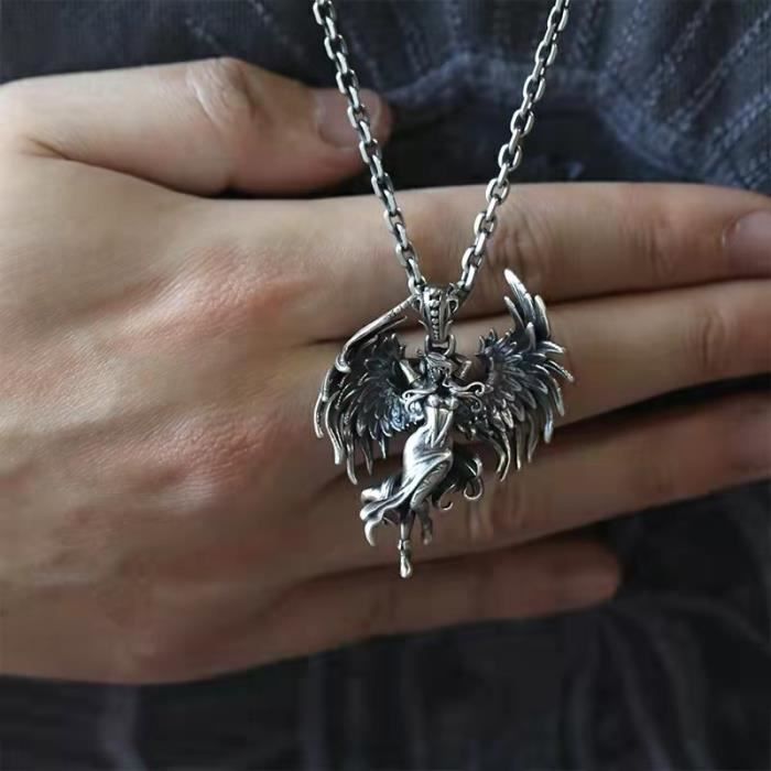 Pendentif Rétro En Chaîne Couleur Or Et Argent - Bijou Vintage De Qualité, Style Travaillé