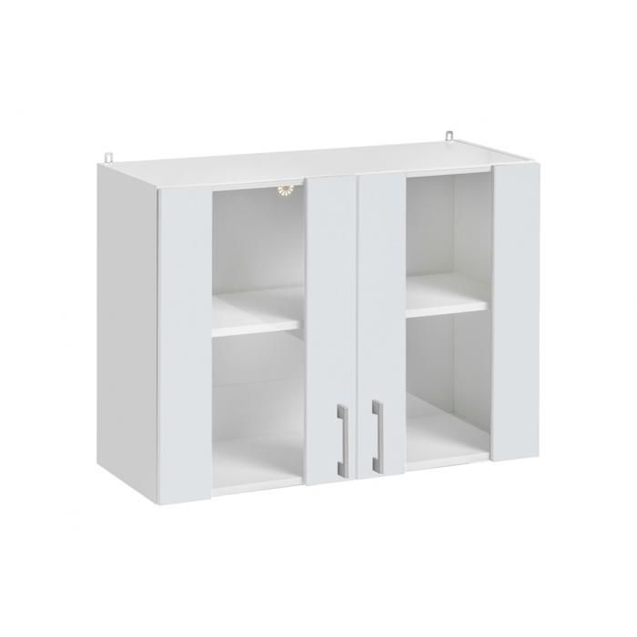 Meuble haut de cuisine Eco Blanc Brillant 2 portes vitrées L 80 cm - Cuisineandcie Meuble haut de cuisine Eco Blanc Brillant 2 portes vitrées L 80 cm - Cuisineandcie