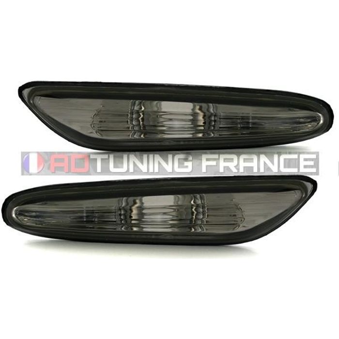 2 CLIGNOTANT REPETITEUR NOIR TRANSLUCIDE BMW SERIE 3 E46 SERIE 5 E60 X3 E83