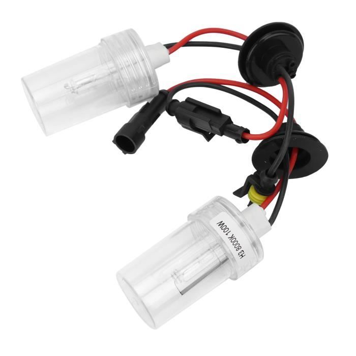 2 Ampoules LED H3 100W 8000K - Phares Antibrouillard Haute Luminosité 1200LM, Pour Voiture, Installation Plug & Play
