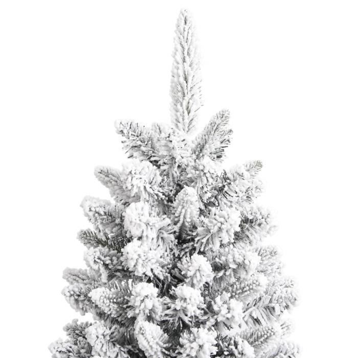 OLL Sapin de Noël artificiel avec neige floquée 180 cm PVC et PE 106976