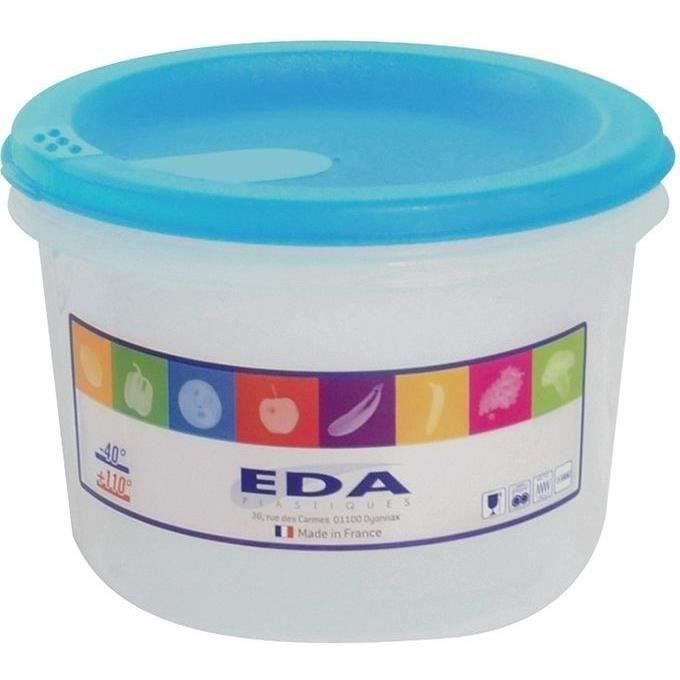 EDA - Boîte ronde 1l naturel couvercle turquoise acidulé