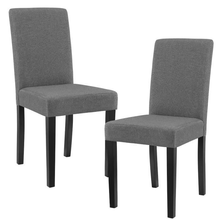 [en.casa]® 2 Chaises rembourrées de tissu