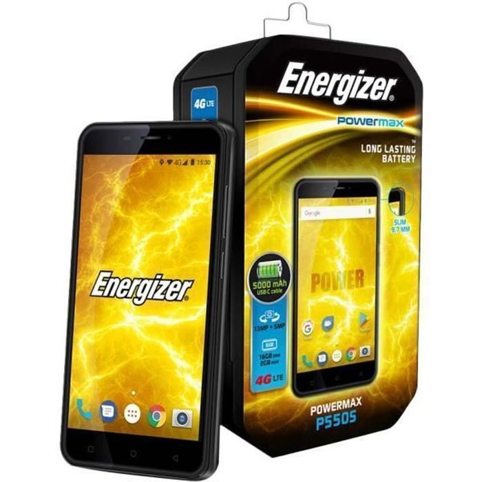 Smartphone Energizer Powermax P550S Débloqué 4G Ecran : 5 5 pouces Double SIM Android 7.0 - vue 1