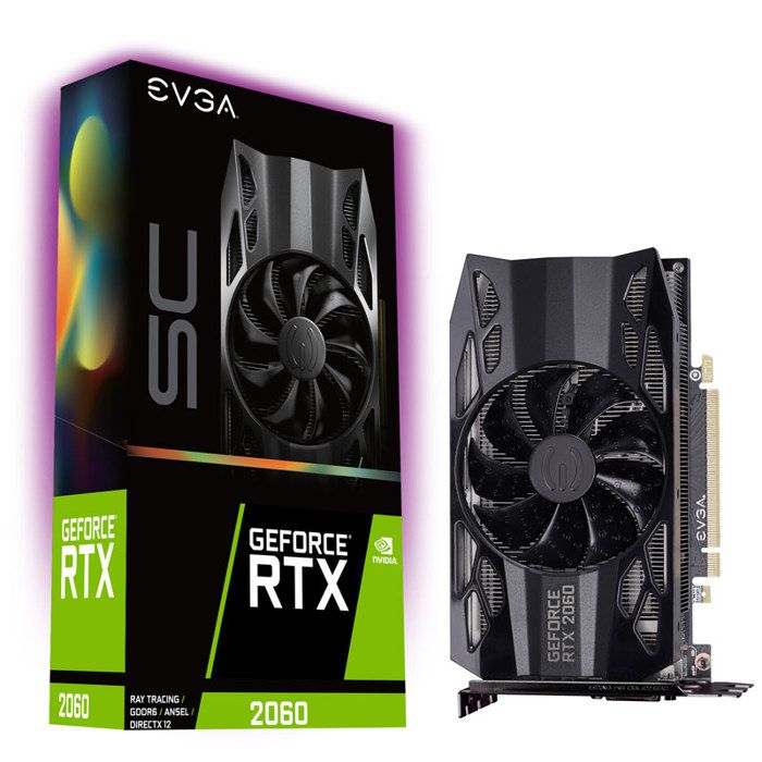 EVGA GeForce RTX 2060 SC Carte graphique GF RTX 2060 6 Go GDDR6 PCIe 3.0 x16 DVI HDMI DisplayPort - vue 2