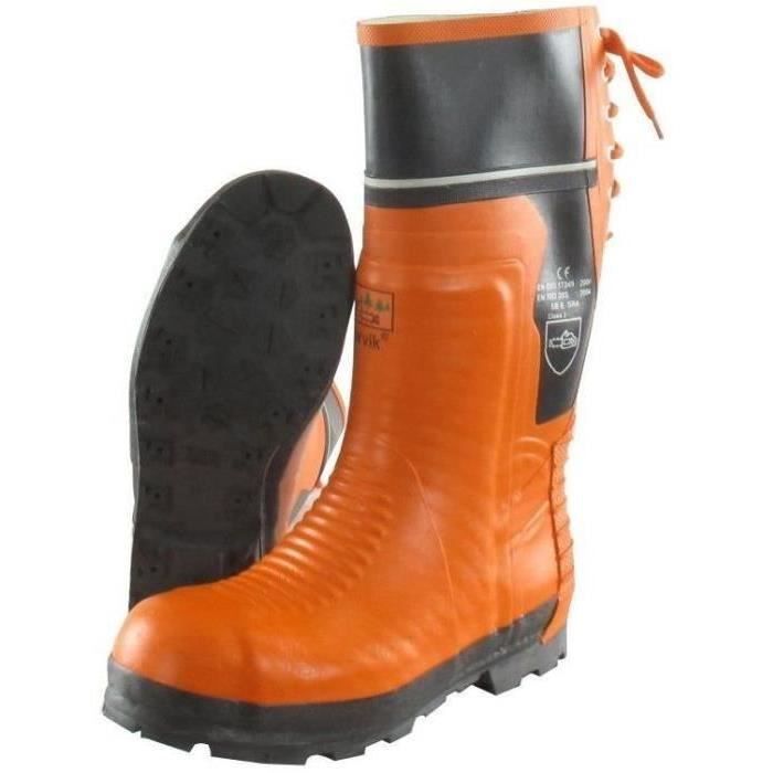 Bottes forestière de taille 42, classe 2 coque métal caoutchouc vulcanisé