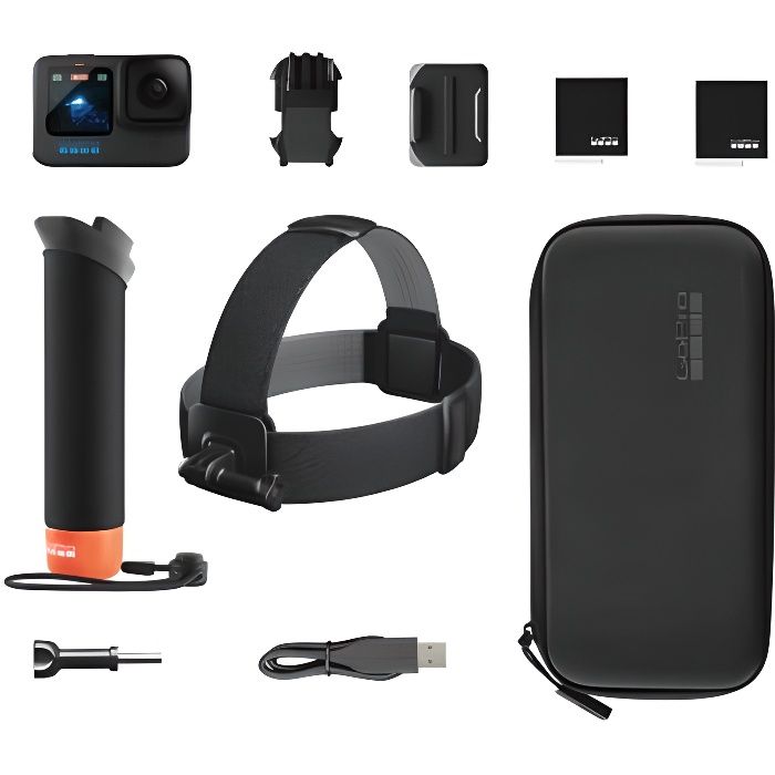Pack Caméra sport GoPro Hero 12 Noir + Accessoires