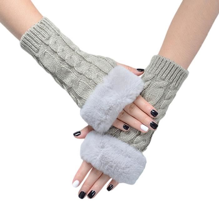 Gants en Tricot Femme Hiver Chaud Gants Running d'extérieur vélo Chaud Gants  Mode Élégant pour Fille Femme Gants Femme Sport Hiver Chaud Gants Hiver  Mode Chaud Ample 