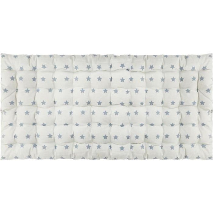Matelas de sol enfant 60 x 120 cm - Coton gris motif étoiles se roule pour rangement