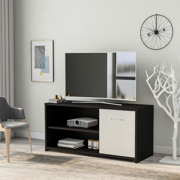 meuble tv modernes support d armoire pour salon ou chambre a coucher noir cdiscount maison
