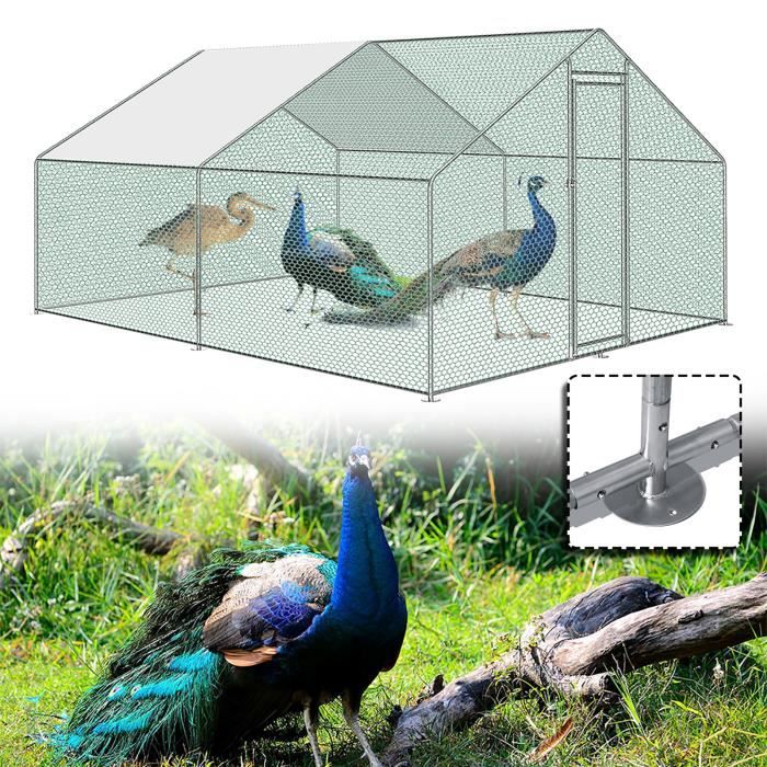 Comparer les prix de Enclos poulailler grillagé - LILIIN - 3x4x2 M - Vert - Pour 10 poules