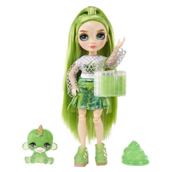 Rainbow High Poupée Mannequin avec Kit de Slime et Animal de Compagnie - Jade (Vert) - Poupée Pailletée 28 cm avec Kit de Slime Étin