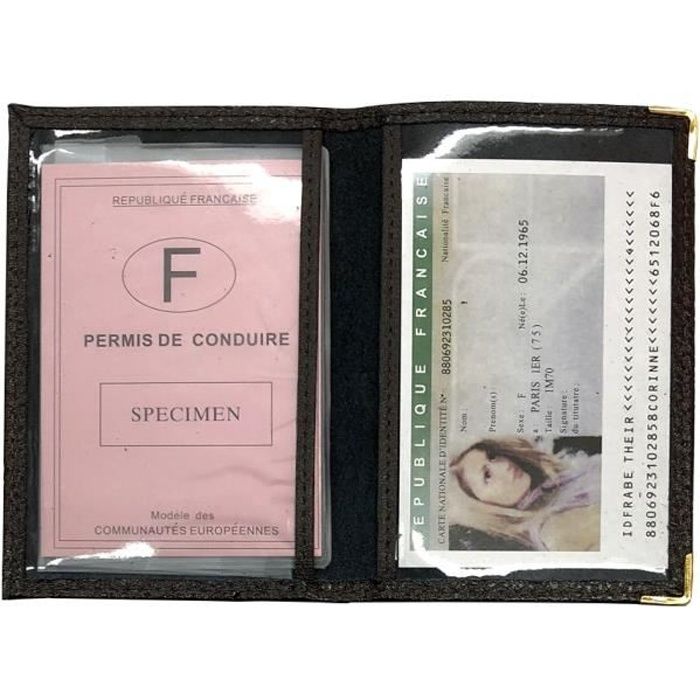Porte-Cartes Cuir LOLUNA - Compact Pour Permis, Carte D'Identité & 4 Cartes Bancaires - Format 9x12 Cm