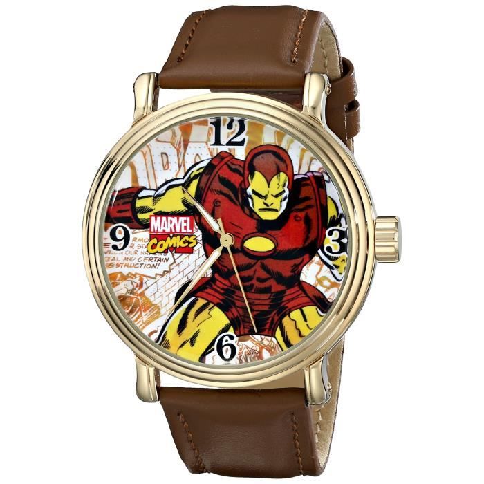 MARVEL W001765 The Avengers Iron Man analogique quartz Brown Montre QC20Q ,  - Achat/vente montre Marron - Cdiscount