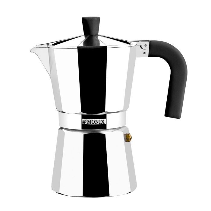 Cafetière Italienne - MONIX - 3935009 - 12 Tasses - Aluminium Inox - Couleur Inox