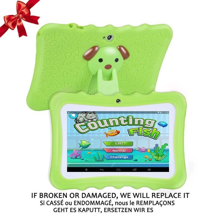 7 Pouces Enfant Tablette Tactile Ips Hd 1024 600 Camera Android 6 0 Youtube Netflix Anglais Iwawa Logiciele Avec Etui Vert Cdiscount Informatique