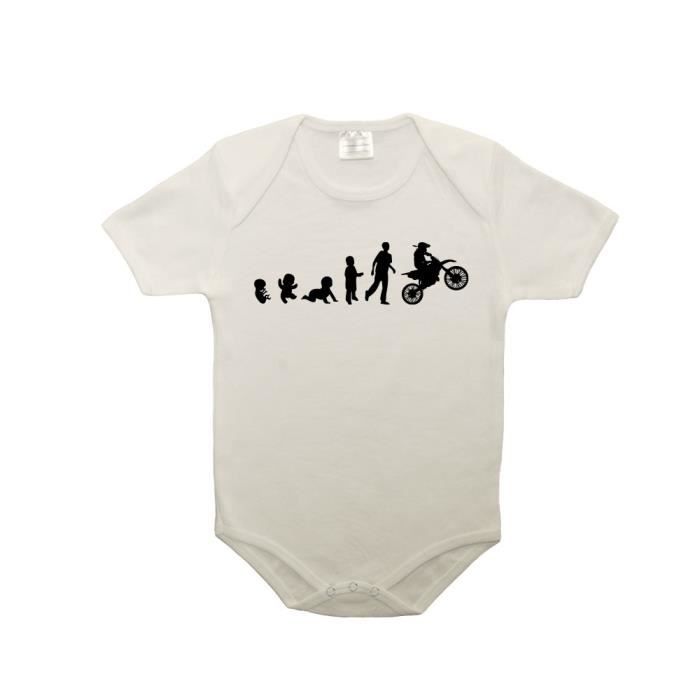 Body Bebe 100 Coton Evolution Bebe Motocross Blanc 6 12 Mois Blanc Cdiscount Pret A Porter