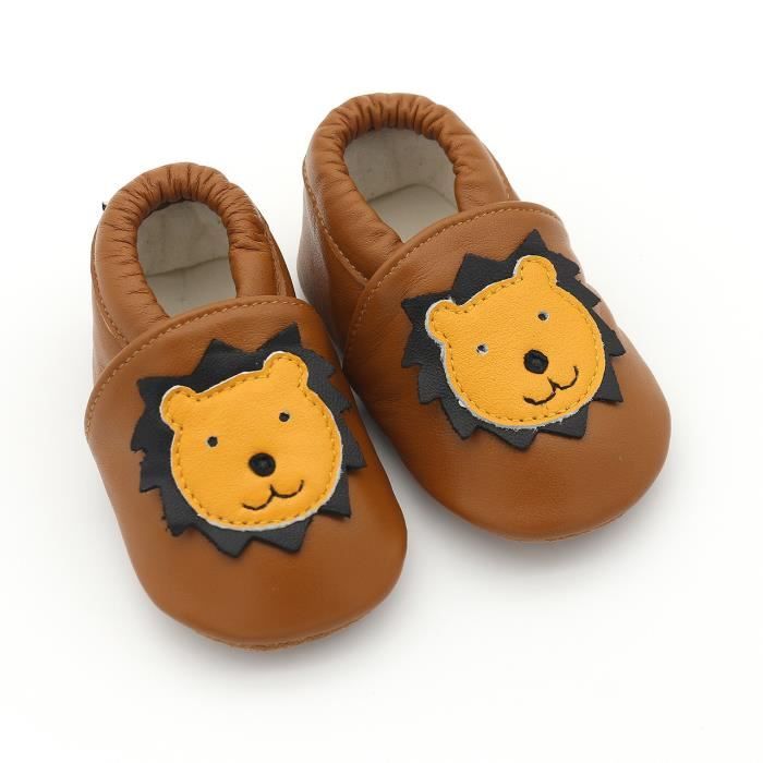 Pantouf Chaussons Bebe En Cuir Souple Semelles Antiderapantes En Caoutchouc Chaussures Et Sacs Chaussures