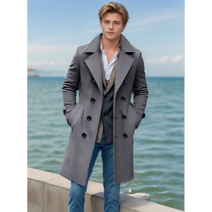 Veste Homme Hiver Caban Gris Clair Homme Caban Homme Automne Hiver