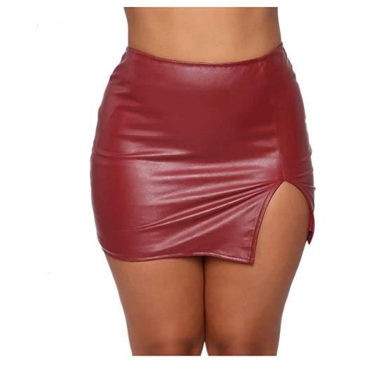 Jupe simili sales cuir rouge