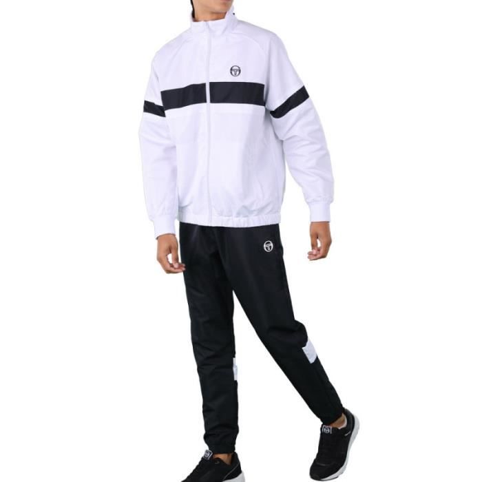 Ensemble de survêtement pour homme Sergio Tacchini BOARD - Blanc/Noir - Tennis - Manches longues - Respirant