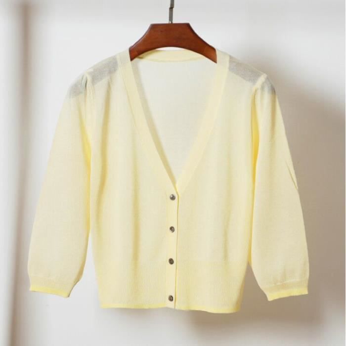 Gilet Cardigan Femme,Cardigans courts en soie glacée pour femmes