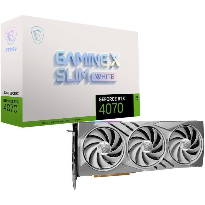 MSI - Carte Graphique - RTX 4070 GAMING X SLIM WHITE 12G (912-V513-274)