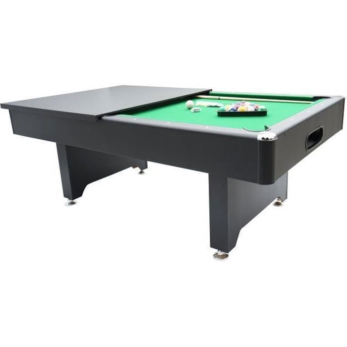 Billard Américain convertible Table dinatoire - 213 x 121 x 80 cm - Retour  de boules automatique, Tapis en laine vert et - Cdiscount Jeux - Jouets